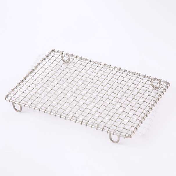 【限定】辻和金網　角網足付　ステンレス大（18×24）