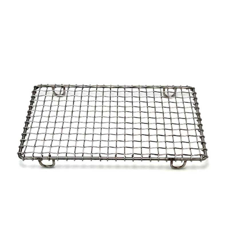 【限定】辻和金網　角網足付　ステンレス小（14×24）